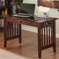 Atlantic Furniture Atlantic Furniture AH12224 Mission Desk With Drawer And Charger; Antique Walnut AH12224